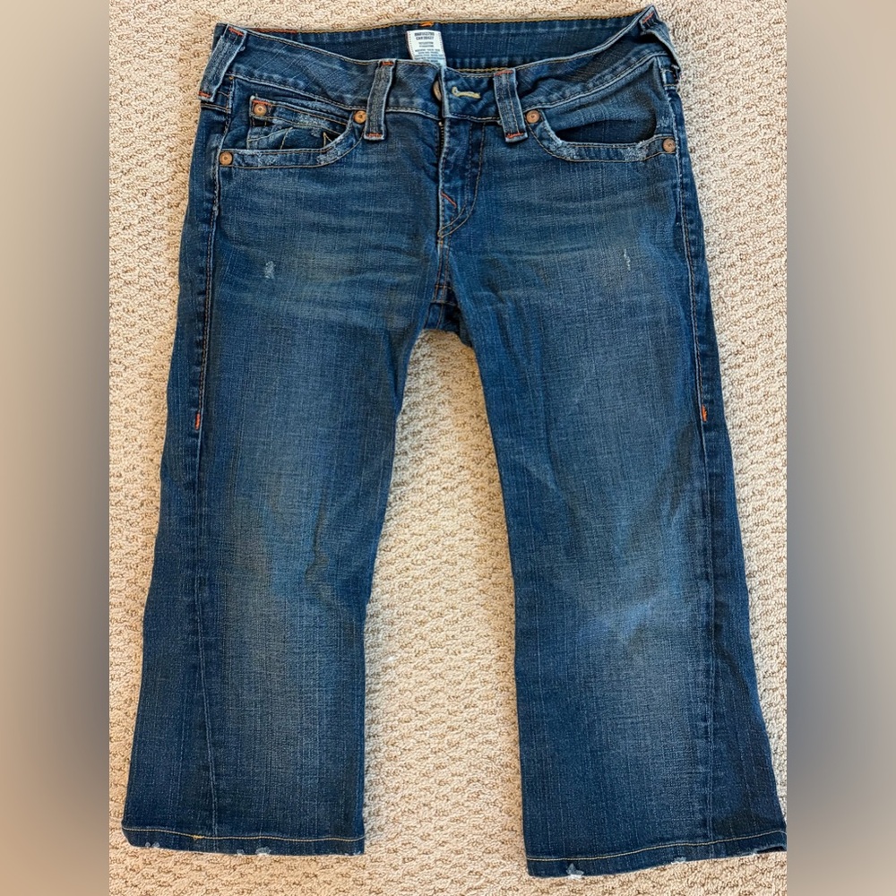 True Religion Dark Blue Women's Boot Cut (Cropped) Jeans